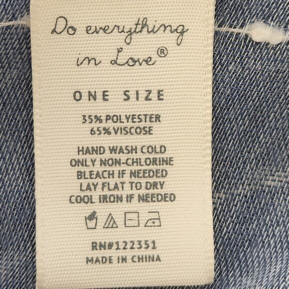 Do Everything In Love Blue Sheer Open Front Cardigan One Size Frayed Hem Soft - Picture 6 of 6